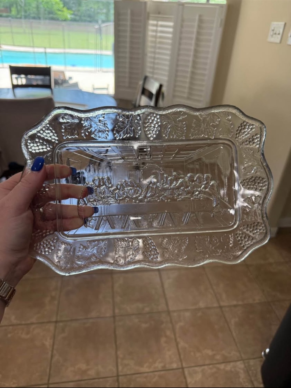 Clear Pressed Glass-The Last Supper